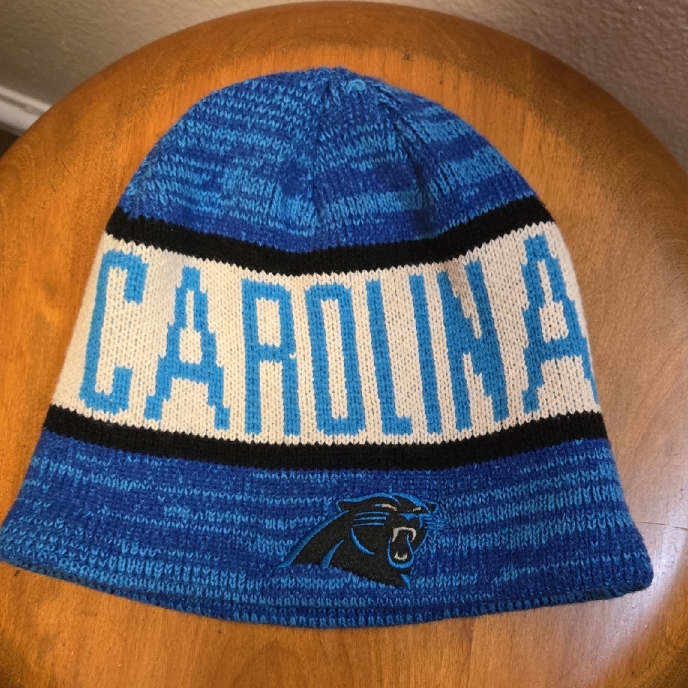 Carolina Panthers NFL Beanie Knit Hat Blue Black White Adult Unisex